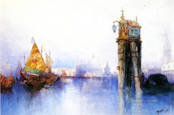 Escena del canal veneciano paisaje marino Thomas Moran Venecia Pinturas al óleo